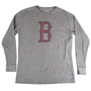 Wright and Ditson Boston Red Sox Long Sleeve Shirt Gray Mens Medium MLB Baseball